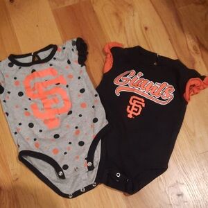 Genuine Merchandise Black and Gray Giants Bodysuits